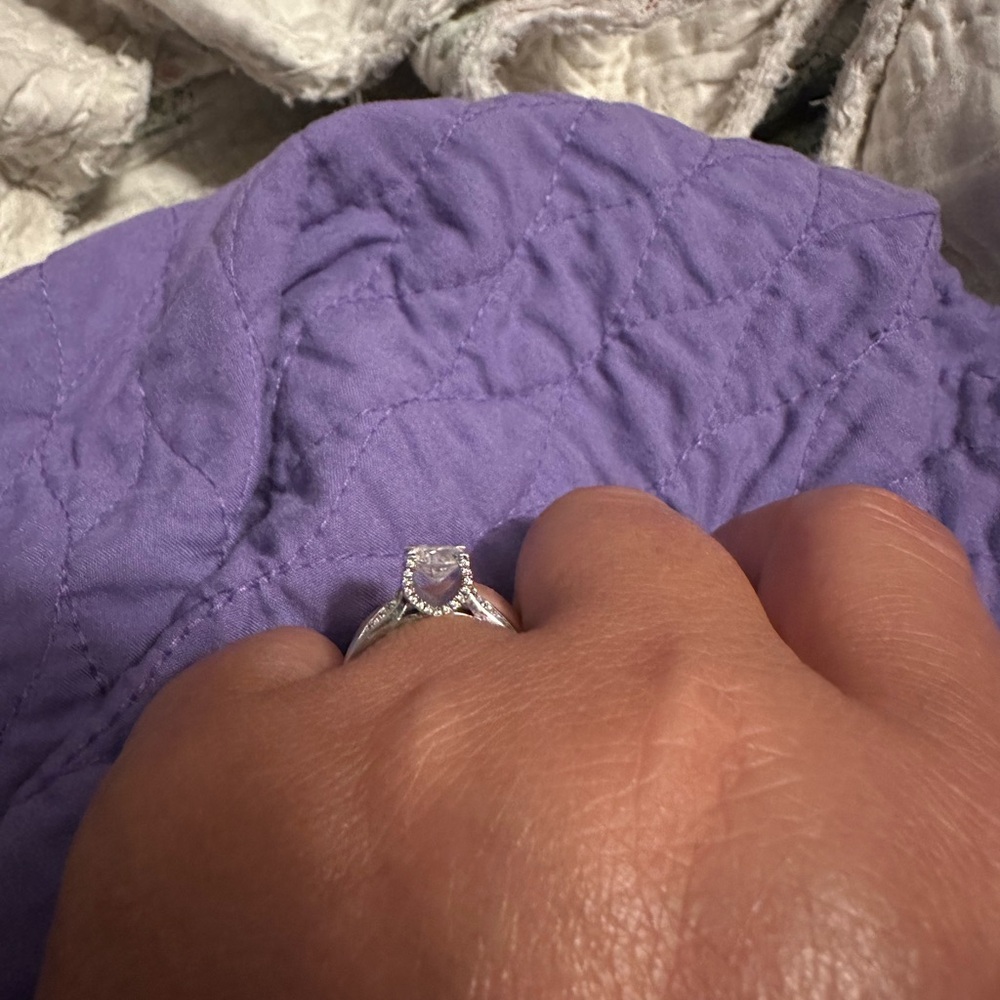 Single Solitaire Sterling Silver Ring - image 4